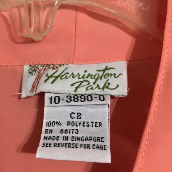 Peach blouse with draped button front - Picture 3 of 4